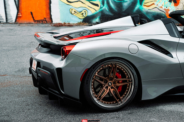 Фото дисков HRE S107SC Сатиновая бронза на Ferrari 488