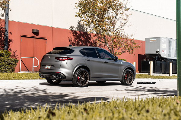 Фото дисков HRE P103 Сатиновая бронза на Alfa Romeo Stelvio 