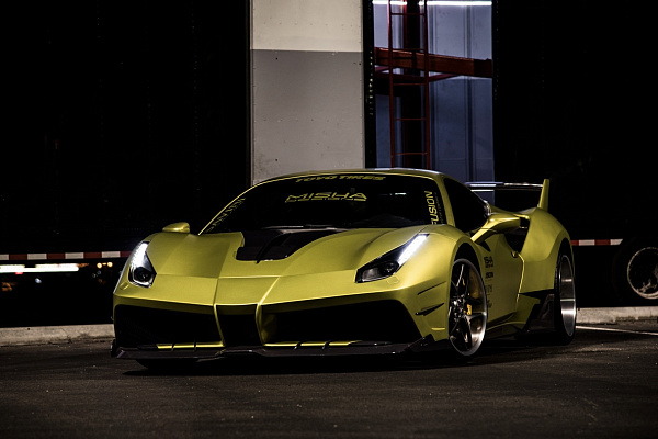 Фото дисков Savini SV76 Сатиновый темный лак на Ferrari 488