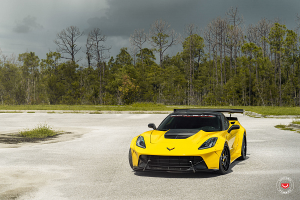 Фото дисков Vossen S17-03 (3-Piece) Черный сатин на Chevrolet Corvette C7