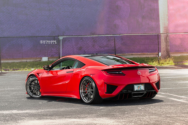 Фото дисков Strasse Wheels SV1 Deep Concave FS Сатиновый темный лак на Acura NSX II