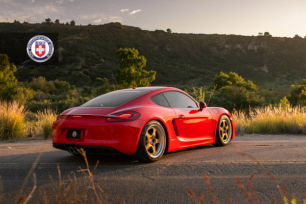 Фото дисков HRE 527 Глянцевое темное золото на Porsche Cayman II