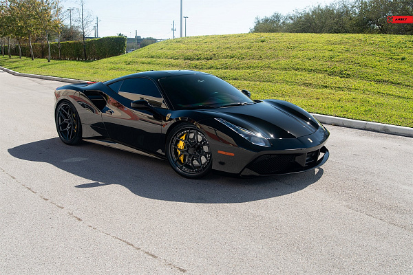 Фото дисков Anrky S3-X4 Черный сатин на Ferrari 488