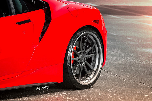 Фото дисков Strasse Wheels SV1 Deep Concave FS Сатиновый темный лак на Acura NSX II