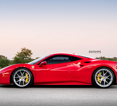Фото дисков Strasse Wheels SM5R Deep Concave Monoblock на Ferrari 488