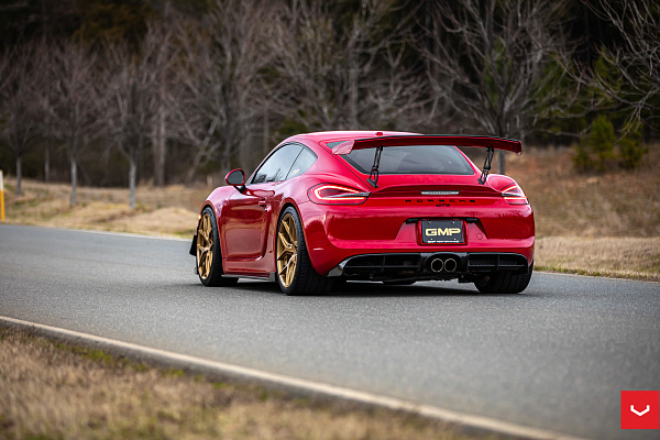 Фото дисков Vossen HF-5 Глянцевое золото на Porsche Cayman II