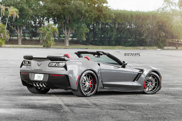 Фото дисков Strasse Wheels R10 Signature Черный сатин на Chevrolet Corvette C7