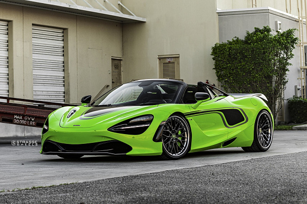 Фото дисков Strasse Wheels SV10M Deep Concave FS Черный глянец на McLaren 720S