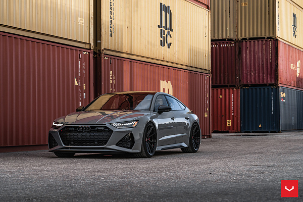 Фото дисков Vossen HF-3 Черный глянец на Audi A/RS 7 (4K)