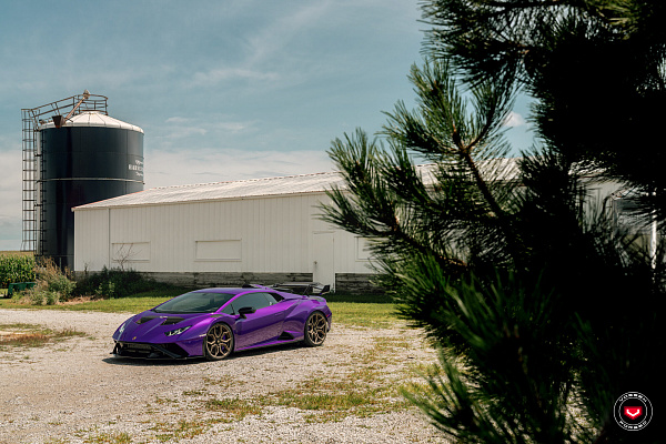 Фото дисков Vossen EVO-3R Сатиновая бронза на Lamborghini Huracan