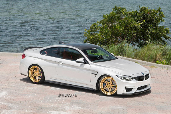 Фото дисков Strasse Wheels SV2T Deep Concave FS Сатиновое золото на BMW 4/M4 (F32/F82)