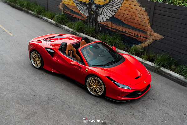 Фото дисков Anrky S3-X1 Сатиновое золото на Ferrari F8