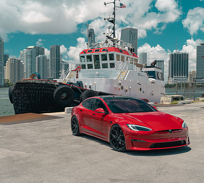 Фото дисков Vossen HF-5 на Tesla Model S