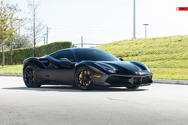Фото дисков Anrky S3-X4 Черный сатин на Ferrari 488