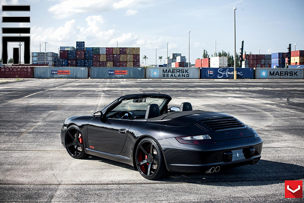 Фото дисков Vossen CV3 Черный глянец на Porsche 911 VI
