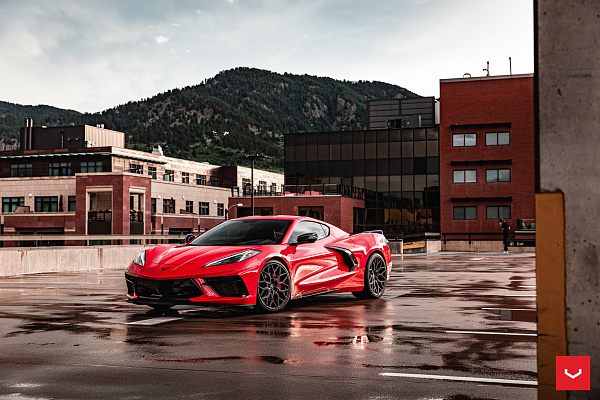 Фото дисков Vossen HF-2 Черный сатин на Chevrolet Corvette C8