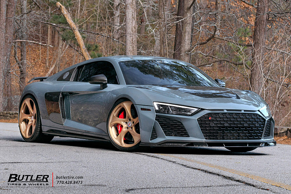 Фото дисков HRE 522M Сатиновое темное золото на Audi R8 (4S)