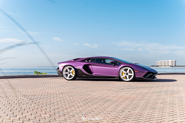 Фото дисков Anrky RS5.3 Белый глянец на Lamborghini Aventador