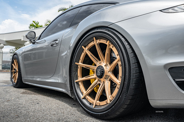 Фото дисков Strasse Wheels SV10-RS Performance Сатиновое золото на Porsche 911 VII