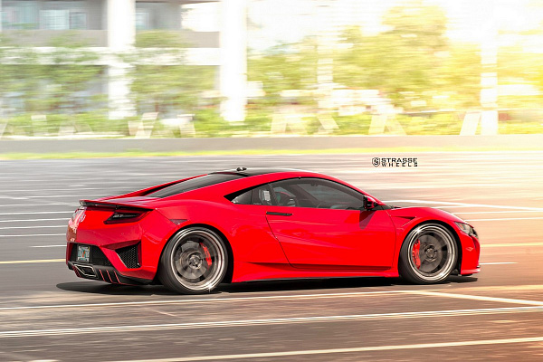 Фото дисков Strasse Wheels SV1 Deep Concave FS Сатиновый темный лак на Acura NSX II
