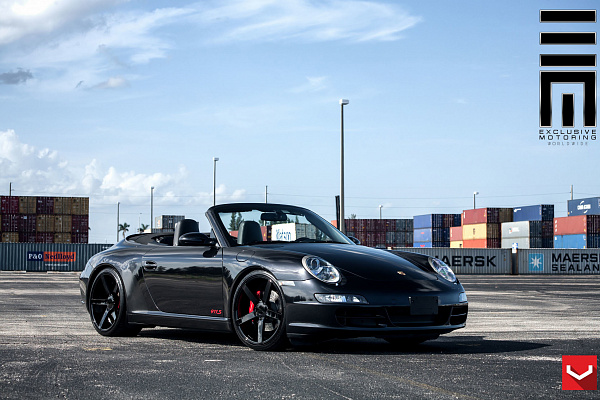 Фото дисков Vossen CV3 Черный глянец на Porsche 911 VI
