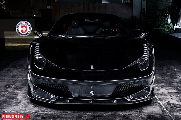 Фото дисков HRE 501 Черный сатин на Ferrari 458