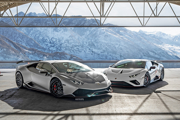 Фото дисков Strasse Wheels SV15T Deep Concave FS Черный матовый на Lamborghini Huracan