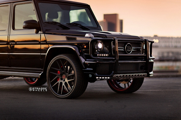 Фото дисков Strasse Wheels SM7T Deep Concave Черный сатин на Mercedes-Benz G-Class II