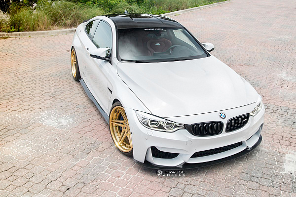 Фото дисков Strasse Wheels SV2T Deep Concave FS Сатиновое золото на BMW 4/M4 (F32/F82)