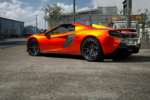 Фото дисков Strasse Wheels SV1 Deep Concave FS Черный сатин на McLaren 650S