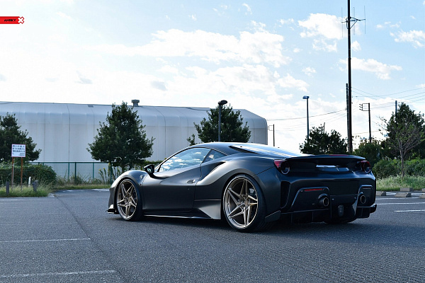 Фото дисков Anrky S1-X3 Сатиновая шампань на Ferrari 488