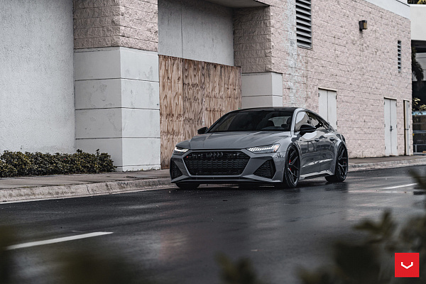 Фото дисков Vossen HF-5 Черный сатин на Audi A/RS 7 (4K)
