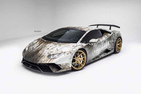 Фото дисков Strasse Wheels SM5RT Deep Concave Monoblock Сатиновое золото на Lamborghini Huracan