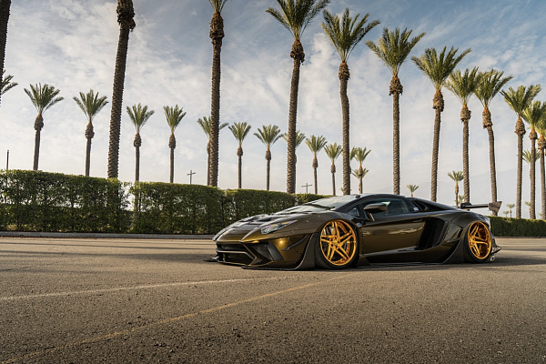 Фото дисков Savini SV71 Глянцевое золото на Lamborghini Aventador