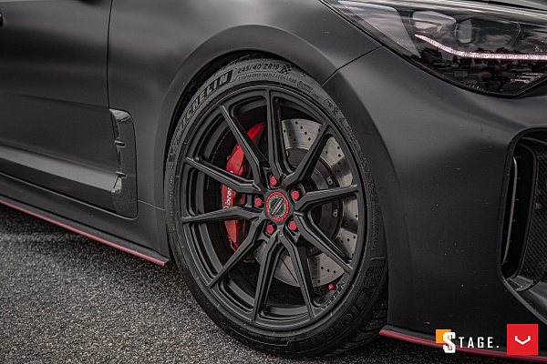 Фото дисков Vossen HF-3 Черный сатин на Kia Stinger