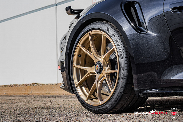 Фото дисков Vossen RS19 Глянцевое золото на Porsche 911 VIII