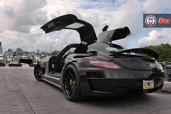 Фото дисков HRE S104 Черный сатин на Mercedes-Benz SLS AMG