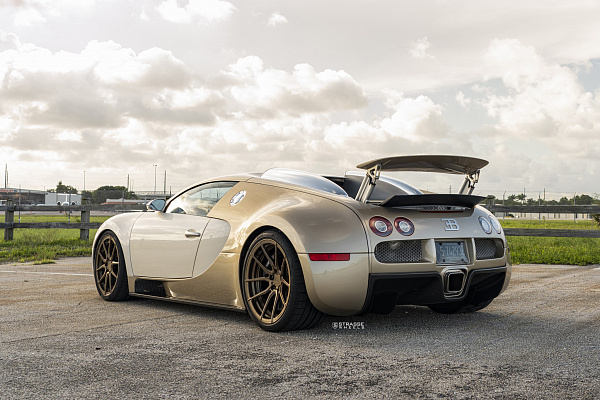 Фото дисков Strasse Wheels SV5 Deep Concave Duoblock Сатиновая бронза на Bugatti Veyron