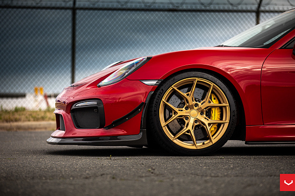 Фото дисков Vossen HF-5 Глянцевое золото на Porsche Cayman II