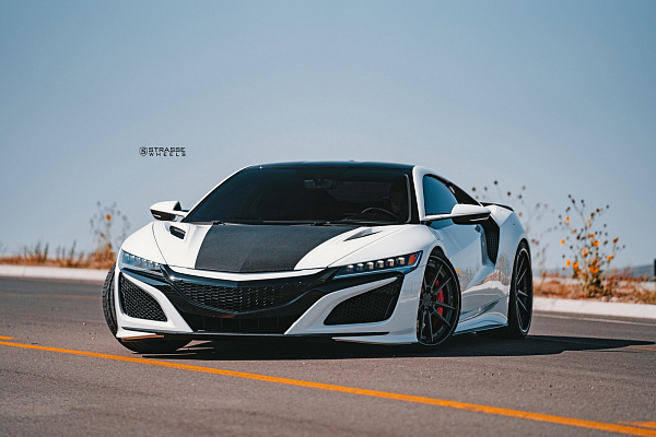 Фото дисков Strasse Wheels SV1 Deep Concave FS Черный сатин на Acura NSX II