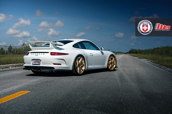 Фото дисков HRE P106 Глянцевое золото на Porsche 911 VII
