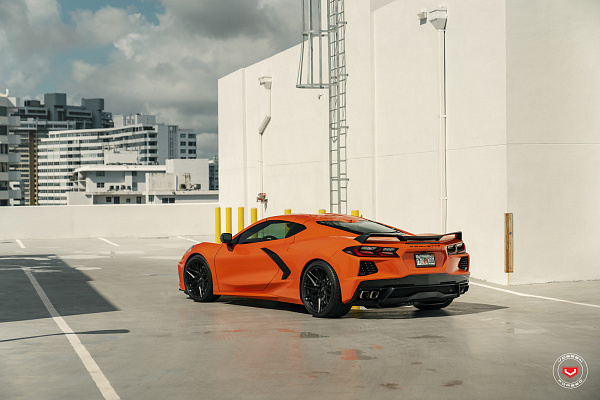 Фото дисков Vossen EVO-5 Черный сатин на Chevrolet Corvette C8