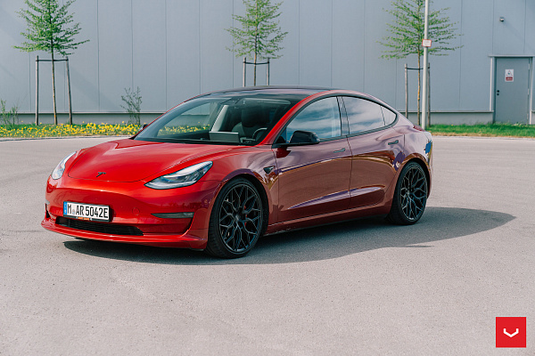 Фото дисков Vossen HF-2 Черный сатин на Tesla Model 3