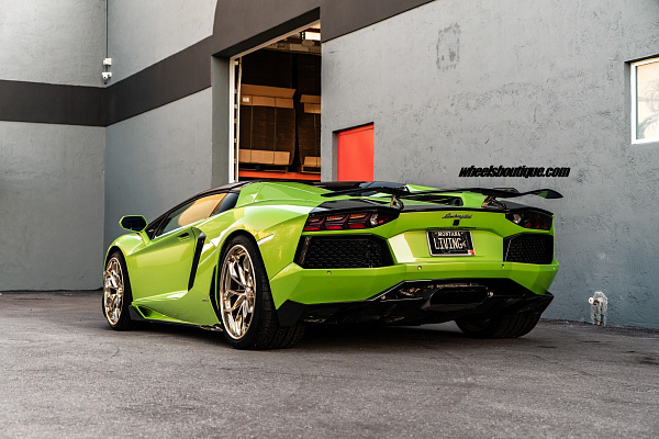 Фото дисков HRE S201H Глянцевое золото на Lamborghini Aventador