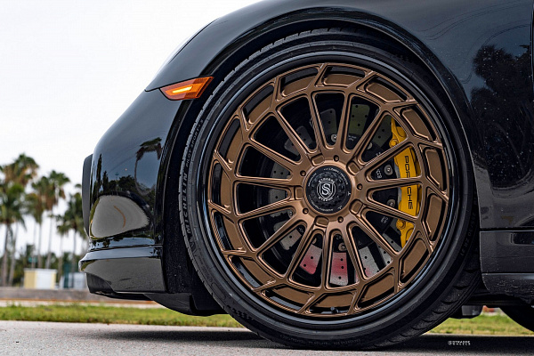 Фото дисков Strasse Wheels SV15FF Deep Concave FS Сатиновая бронза на Porsche 911 VII