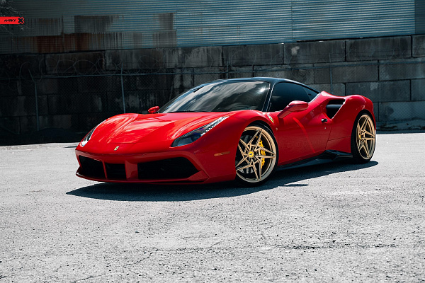 Фото дисков Anrky S1-X3 Сатиновое золото на Ferrari 488