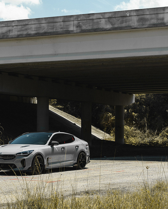 Фото дисков EVO-3 Черный глянец на Kia Stinger