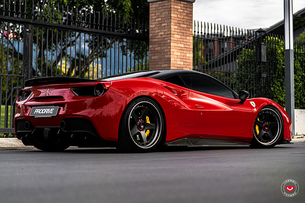 Фото дисков Vossen GEN-01 (3-Piece) Черный сатин на Ferrari 488