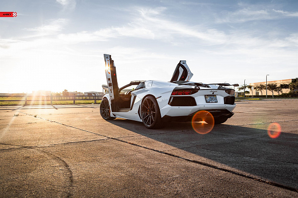 Фото дисков Anrky AN28 Глянцевый темный лак на Lamborghini Aventador