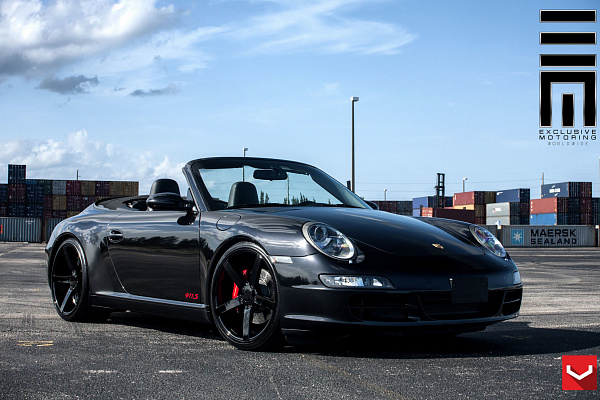 Фото дисков Vossen CV3 Черный глянец на Porsche 911 VI